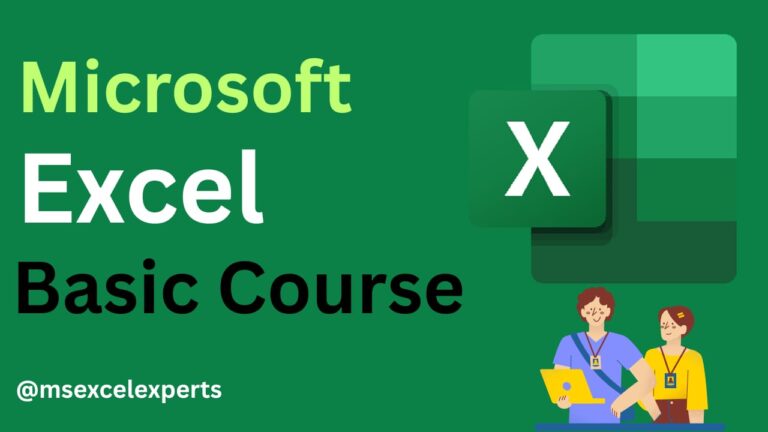 Microsoft Excel – Basic Excel Course